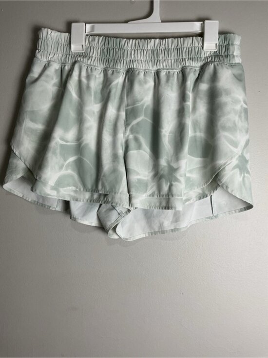 Pants - Light Sage Printed Athletic Shorts